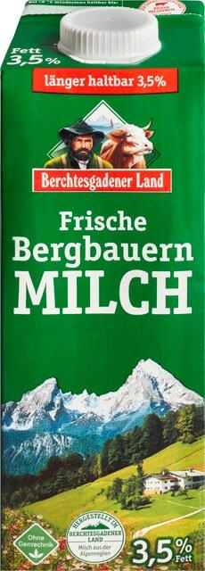 Berchtesgadener Land frische Bergbauern Milch