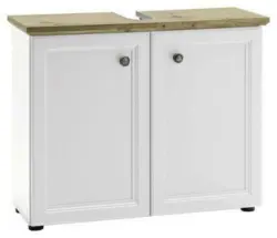 Waschbeckenunterschrank in Weiss/Eichefarbe 'Toskana'