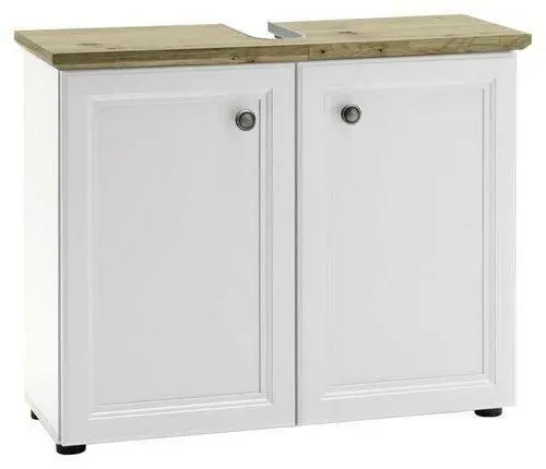 Waschbeckenunterschrank in Weiss/Eichefarbe 'Toskana'