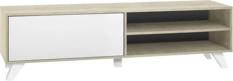 TV-Element 'Frog' , weiß, eiche