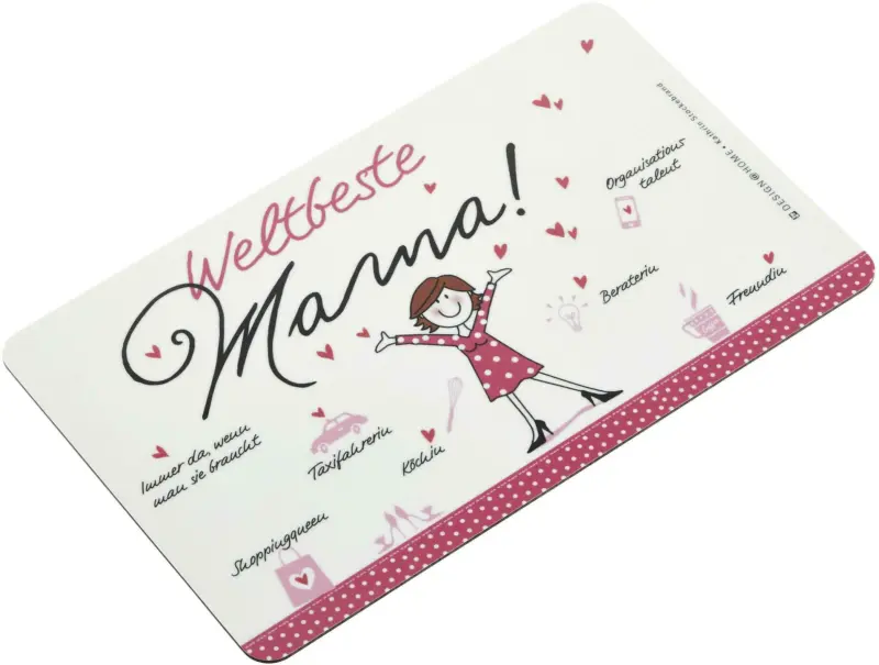 Schneidebrett Weltbeste Mama in Weiß