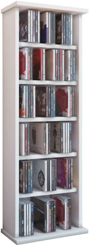 CD-Regal in Weiß 'Vostan B: 31 CM'