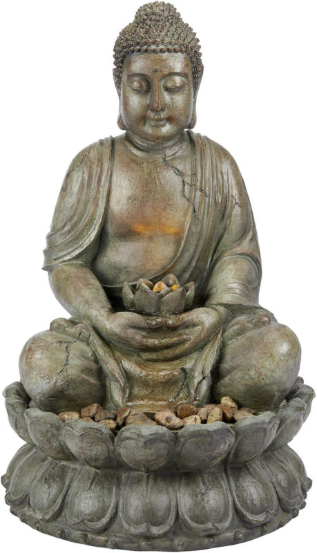 Zimmerbrunnen Buddha in Braun