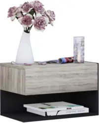 Nachtkästchen in Schwarz/ Eichefarbe 'Dormal'