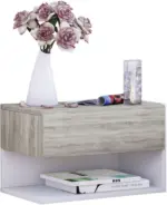 mömax Nachtkästchen in Weiß/ Eichefarbe 'Dormal'