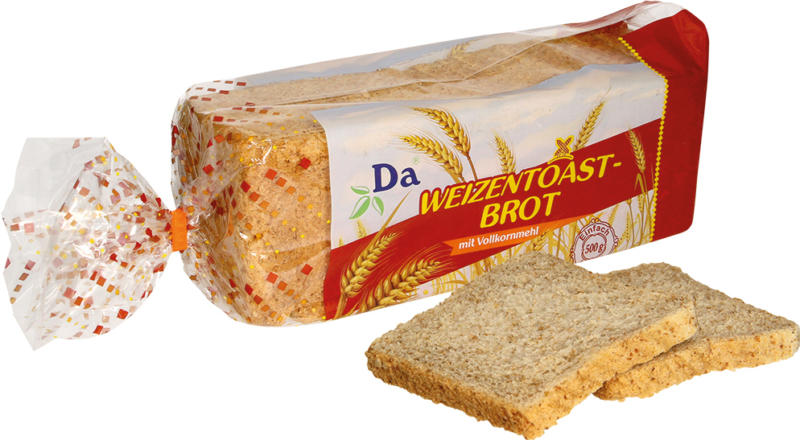 Weizentoastbrot mit Vollkornmehl