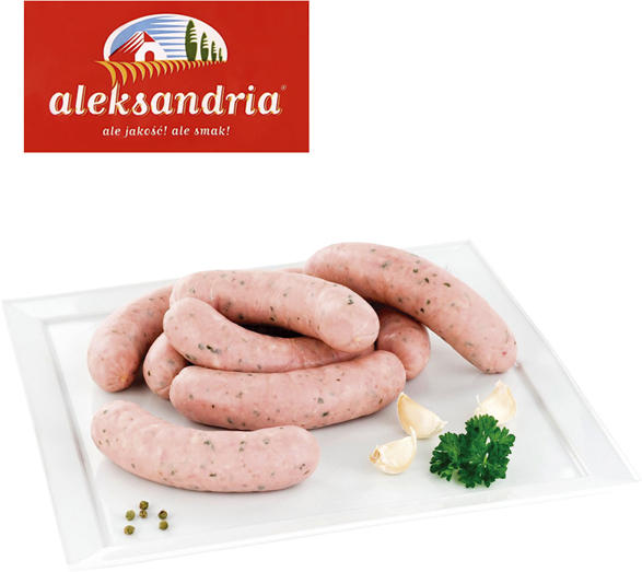 Brühwurst nach polnischem Rezept, umgerötet, mittelgrob