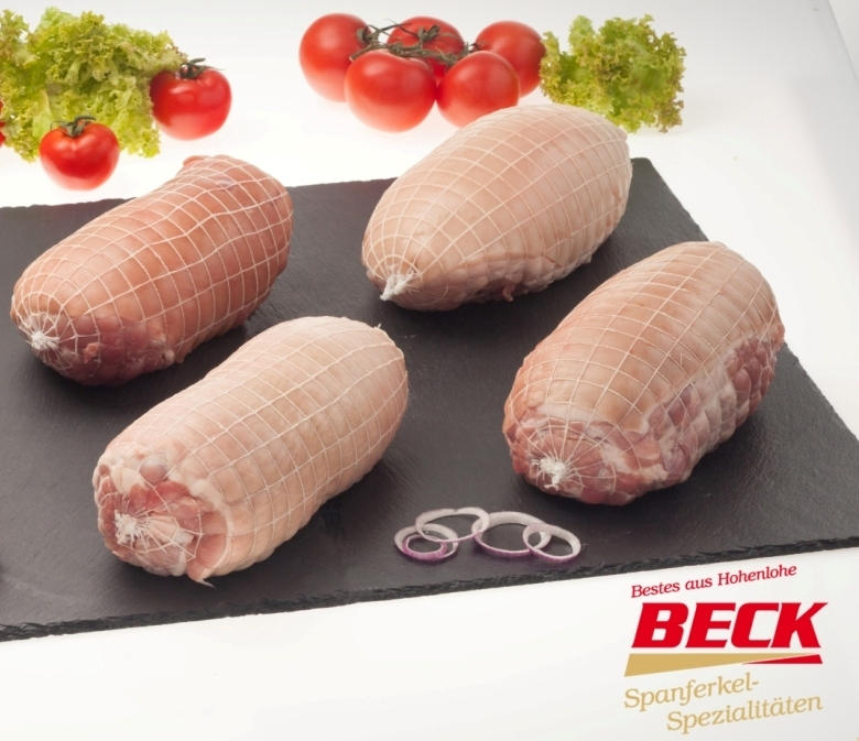 Spanferkel-Rollbraten, sortiert, frisch (aus Keulen und Schulter) / BT