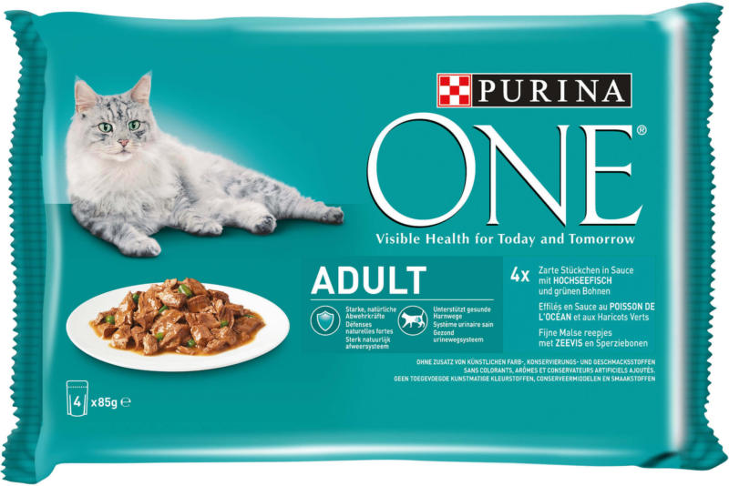 Purina ONE Zarte Stückchen in Sauce Hochseefisch 4x85g
