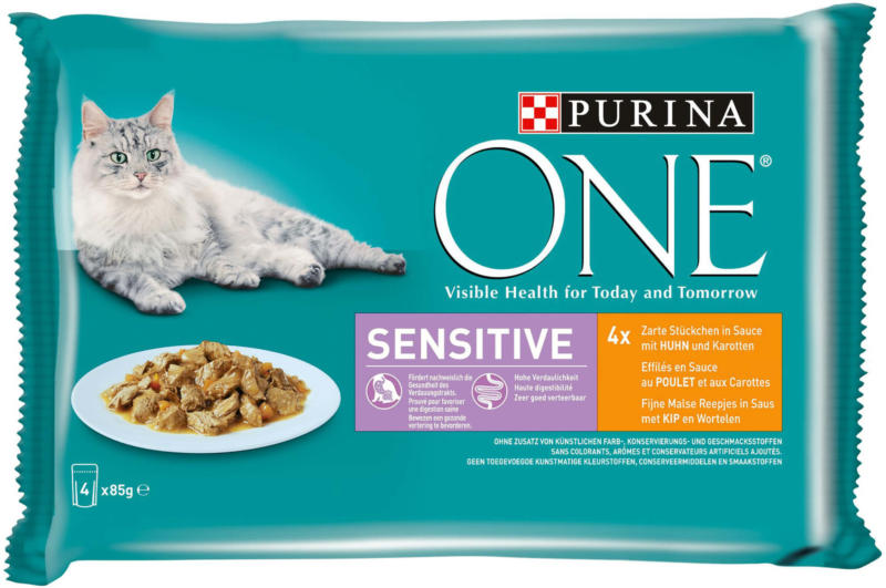Purina ONE Sensitive mit Huhn & Karotten 4x85g
