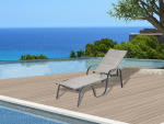 Chaise longue RELAX 192x60.5x29cm gris clair