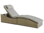 Liegestuhl HOLLYWOOD 200x60x43cm grau, beige