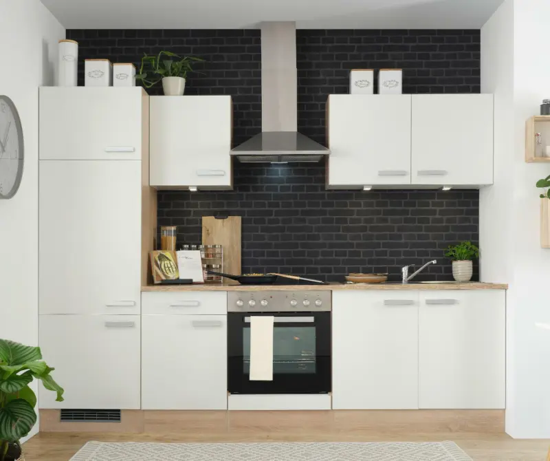 Küchenblock Lexa Weiss/Eiche