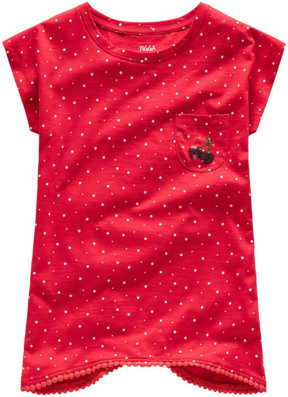 Mädchen T-Shirt mit Pompon-Bordüre (Nur online)