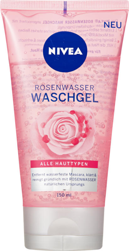 Gel detergente con acqua di rose Nivea, 150 ml