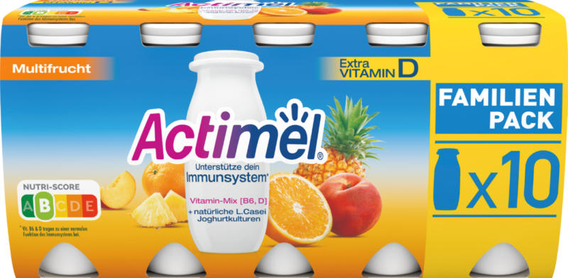 Danone Actimel Joghurtdrink Multifrucht , probiotisch, 10 x 100 g