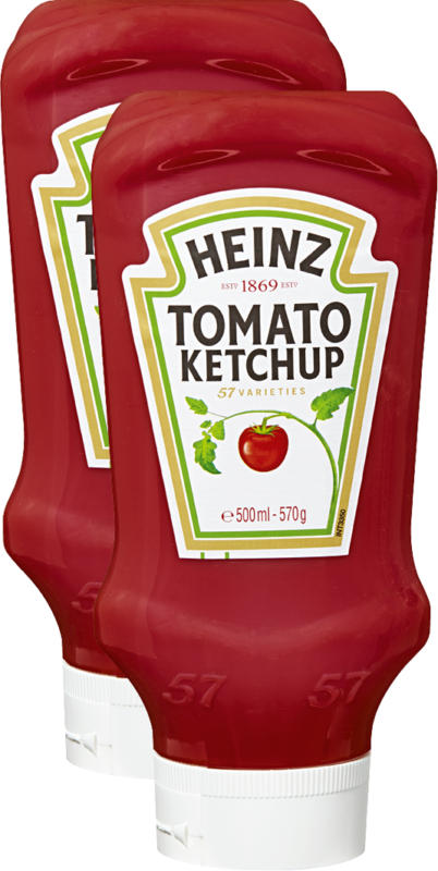 Heinz Tomato Ketchup, 2 x 570 g