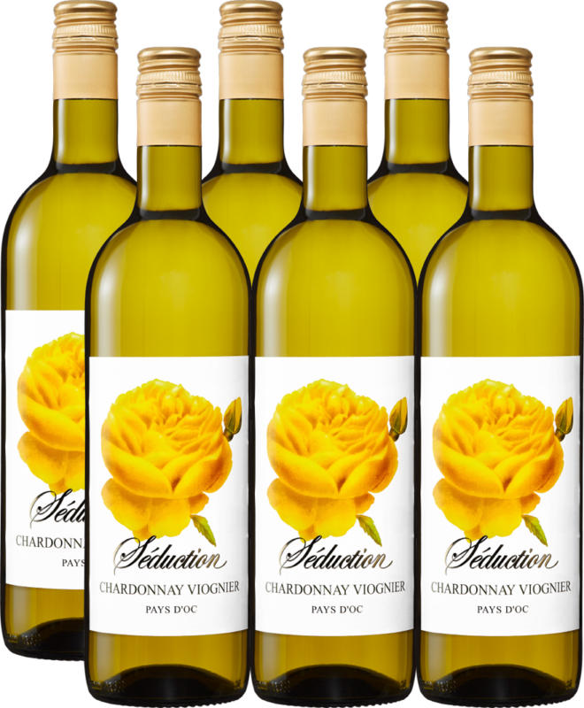 Séduction Chardonnay/Viognier Pays d'Oc IGP, 2012, Languedoc-Roussillon, Frankreich, 6 x 75 cl