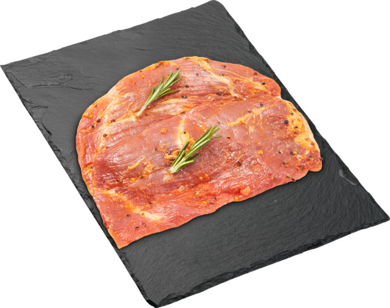 Butcher Steak BBQ Denner, Maiale, marinato, Svizzera, 500 g, per 100 g