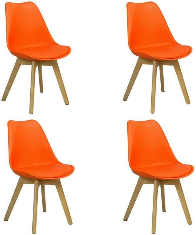 Stuhl 'Woody' , 4-er Set, orange