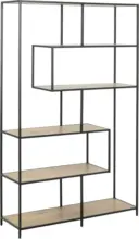 mömax Regal in Schwarz/ Eichefarbe 'Seaford'