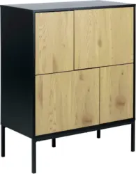 Anrichte in Schwarz/Eichefarbe 'Seaford'