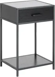 Nachtkästchen in Schwarz 'Seaford B: 42 CM Schwarz'