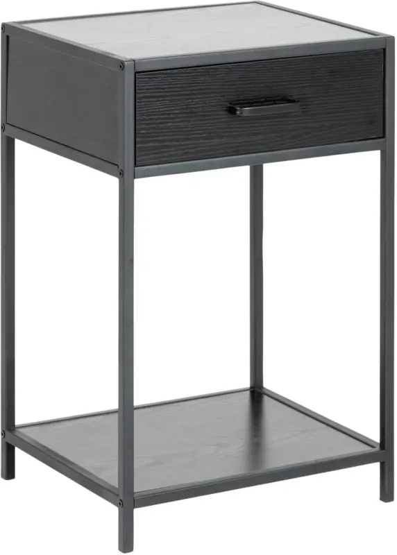 Nachtkästchen in Schwarz 'Seaford B: 42 CM Schwarz'