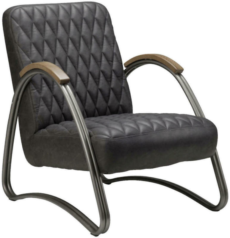 Sessel in Leder Anthrazit