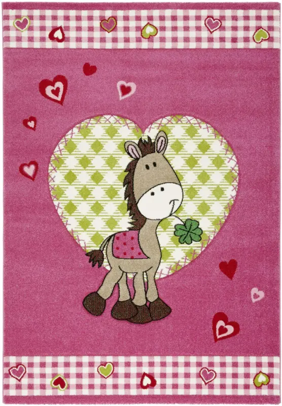Kinderteppich Pony in Pink ca. 120x170cm