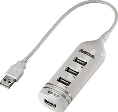 HAMA 39788 HUB USB2 4-PORT WHITE - USB Hub (Weiss)