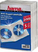 MediaMarkt HAMA Boîtier double pour DVD, lot de 5, transparent - Boîtier vide DVD (Transparent)