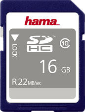 HAMA 104367 22MB/S CL10 - SDHC-Speicherkarte (16 GB, 22 MB/s, Schwarz)