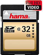 HAMA SDHC 22MB/S CL10 - SDHC-Speicherkarte (32 GB, 22 MB/s, Schwarz/Gold)