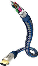INAKUSTIK Premium High Speed HDMI Cable, 2 m, bleu / argent - câble HDMI. (Bleu/Argent)