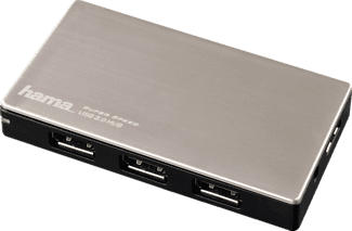 HAMA Hub USB-3.0 4 ports pour Ultrabooks, avec bloc secteur - Hub USB