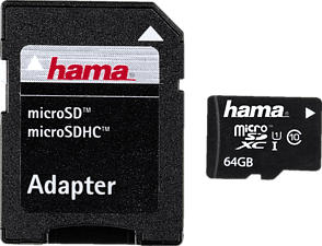 HAMA 108077 HEABSE UHS-I CL10 - Micro-SDHC-Schede di memoria (64 GB, 22, Nero)