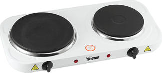 TRISTAR KP-6245 Doppelkochplatte - Versiegelte Platte (Weiss)