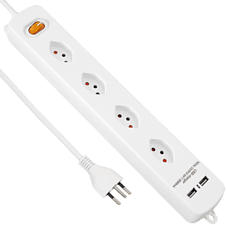 SCHOENENBERGER 910.4WS POWER STRIP 4XT13+2XUSB - Steckdosenleiste (Weiss)