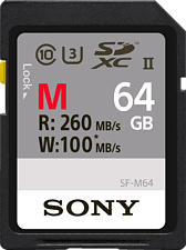 SONY SF64M UHS-II - SDXC-Speicherkarte (64 GB, 260 MB/s, Schwarz)