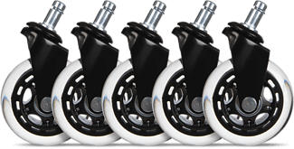 L33T 160528 - Roues pour chaises- gaming (Noir/Blanc)