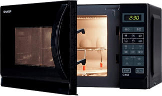 SHARP R742(BK)W - Mikrowelle mit Grillfunktion (Schwarz)