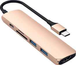 SATECHI ST-SCMA2G - Adaptateur Type-C Multiport (Or/Noir)
