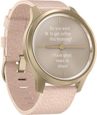 GARMIN vívomove Style - Smartwatch (Breite: 20 mm, Gewebtes Nylon, Rosa/Weissgold)