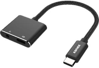 KANEX K169-1525-AUXPD - Adapterkabel USB-C zu 3.5mm/USB-C (Schwarz)