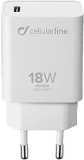 CELLULAR LINE USB-C Charger 18 W - Chargeur AC (Blanc)