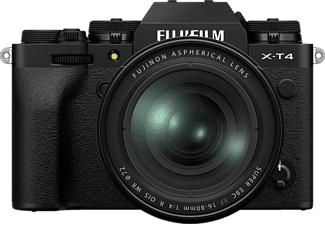 FUJIFILM X-T4 Body + FUJINON XF16-80mm F4 R OIS WR - Appareil photo à objectif interchangeable (Résolution photo effective: 26.1 MP) Noir