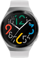HUAWEI Watch GT 2e - Smartwatch (Breite: 22 mm, Fluorelastomer, Weiss/Silber/Schwarz)