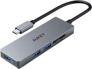 AUKEY CB-C63 - USB Typ-C Hub et lecteur de cartes (Gris)