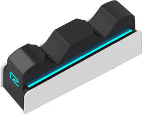 R2 PS5 DualSense Charging Station - Stazione di ricarica (Bianco/Nero/Blu)